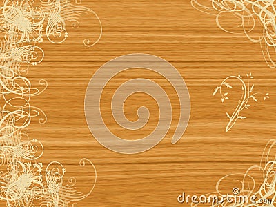 Arabesque design on wood Stock Photo