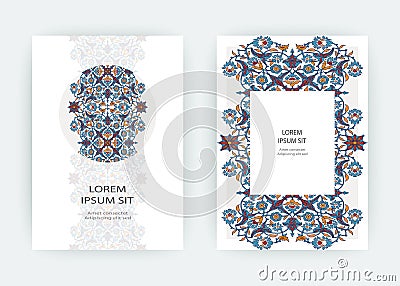 Arabesque floral decoration print, border design template vector Vector Illustration