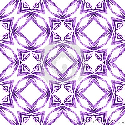 Arabesque hand drawn design. Purple interesting Stock Photo