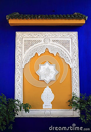 Arabesque panel , Marrakesh, Morocco Stock Photo