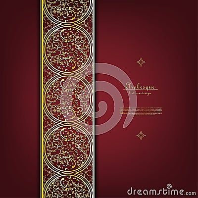 Arabesque Thai element classic gold background border vector Vector Illustration