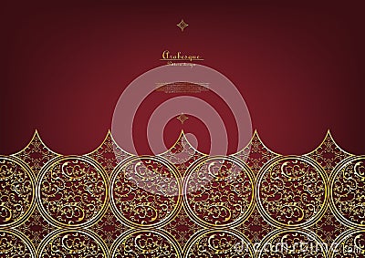 Arabesque Thai element elegant classic gold background vector Vector Illustration