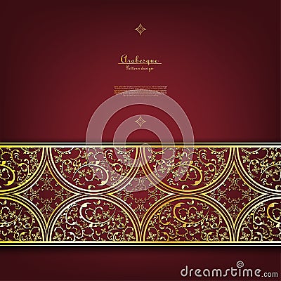 Arabesque Thai element gold flower background vector Vector Illustration