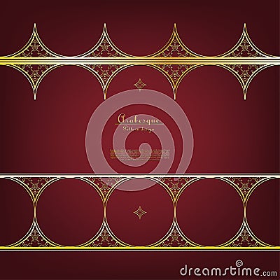 Arabesque Thai element pattern gold flower background template vector Vector Illustration