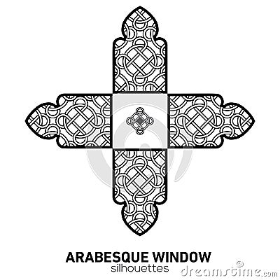 Arabesque window silhouettes Vector Illustration