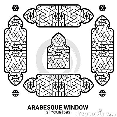 Arabesque window silhouettes Vector Illustration