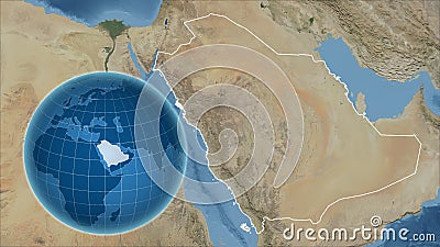 Arabia Saudita Y El Mundo. Satélite Metrajes - Vídeo de tierra, pista:  247316170