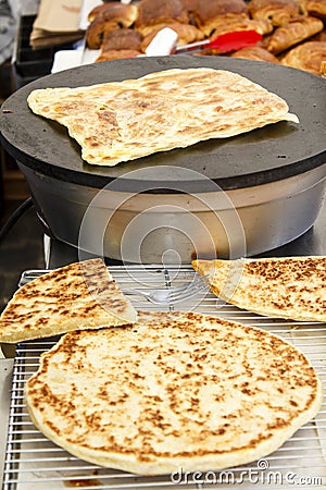 Arabian bread - Semolina Pan-Fried Flatbread Stock Photo