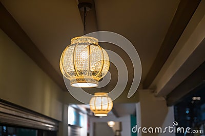 Arab Ceiling Lamp light up in Haji Lane, Bugis, Singapore Stock Photo