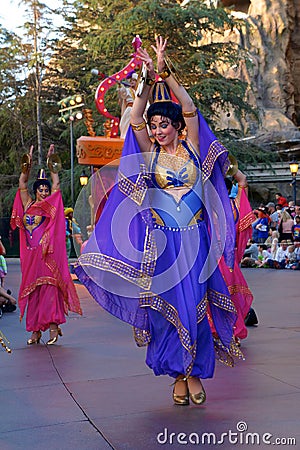 Arabian Dancer in Disneyland Fantasy Parade Editorial Stock Photo