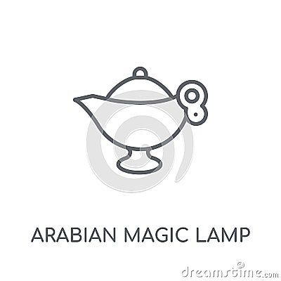 Arabian Magic Lamp linear icon. Modern outline Arabian Magic Lam Vector Illustration