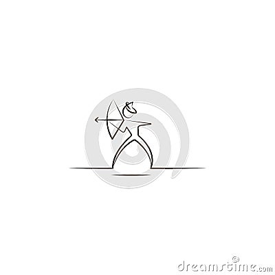 Arabian man archer icon. Element of desert icon for mobile concept and web apps. Hand draw Arabian man archer icon can be used for Stock Photo