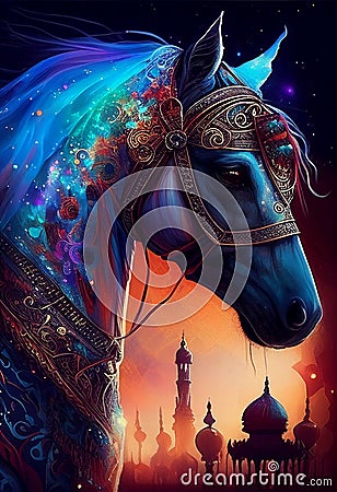 Arabian night drawing Stock Photo