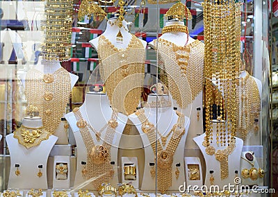 Arabian Pakistani Indian traditional gold jewelry Editorial Stock Photo
