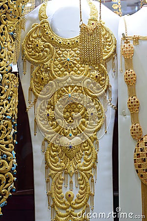 Arabian Pakistani Indian traditional gold jewelry Editorial Stock Photo