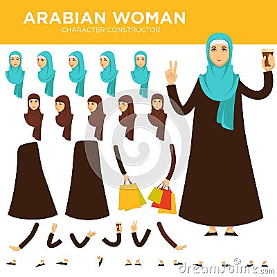 Arabian woman character vector constructor Vector Illustration