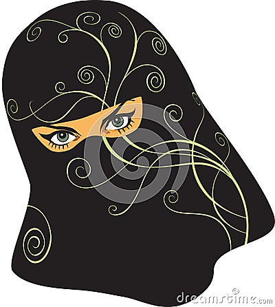 Arabian woman in a yashmak Vector Illustration