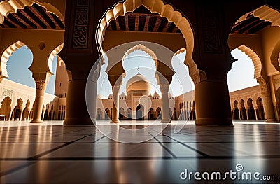 Arabic architecture, religious buildings - mosque and minarets. Stock Photo