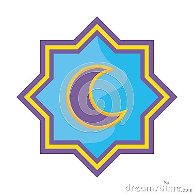 arabic blue star Vector Illustration