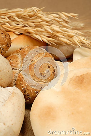 Arabic bread and cerea Stock Photo