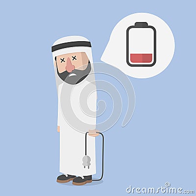 Arabic Businessman Empty Energy Color Illustration Vector Illustration