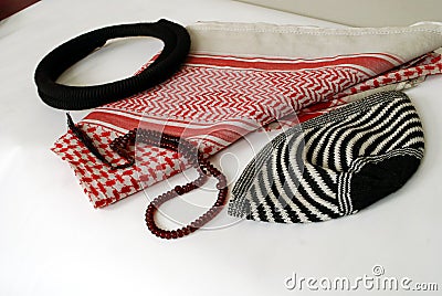 Arabic cultural traditional clothing accessories Stock Photo