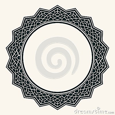 Arabic design- circular border. Ornamental round lace, circle Vector Illustration