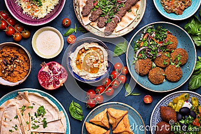 Arabic dishes and meze Stock Photo