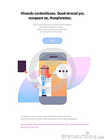 Arabic doctor hold clipboard mobile application bubble chat medical online consultation healthcare concept profile icon Vector Illustration