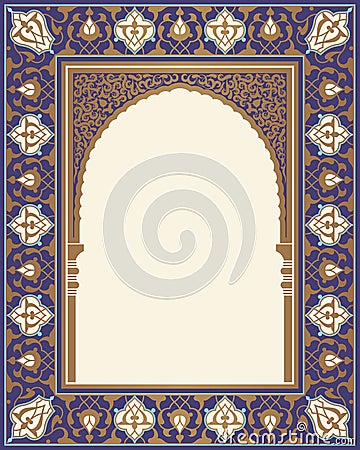 Arabic Floral Arch. Vector Illustration