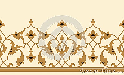 Arabic floral seamless border. Traditional islamic design. Vector Illustration