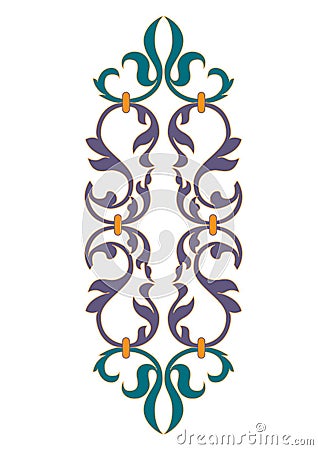 Arabic Floral Seamless Border. Traditional Islamic Design. Mosque decoration element. - Vector Vector Illustration