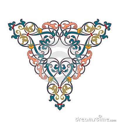 Arabic Floral Seamless Border. Traditional Islamic Design. Mosque decoration element. - Vector Vector Illustration