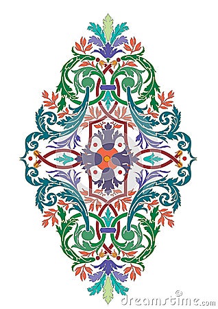 Arabic Floral Seamless Border. Traditional Islamic Design. Mosque decoration element. - Vector Vector Illustration