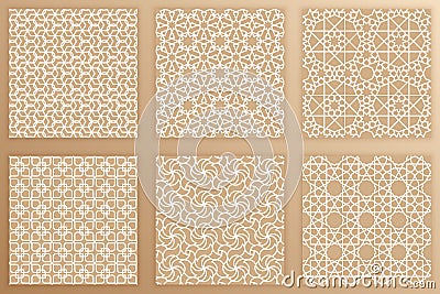 Arabic geometric seamless patterns set Vector Illustration