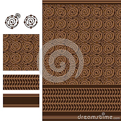 Arabic idea swirl snack food seamless pattern Vector Illustration