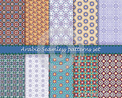 Arabic islamic seamless pattern set. Vector eps10 Vector Illustration