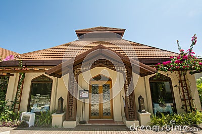 Arabic kitchen restaurant at the luxury tropical resort at the island Editorial Stock Photo