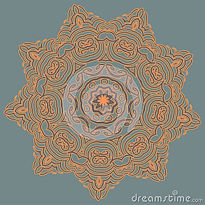 Arabic color mandala Vector Illustration