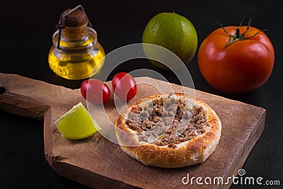 Arabic Meat sfiha Stock Photo