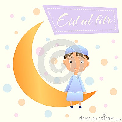 Arabic Muslim Boy Vector Illustration