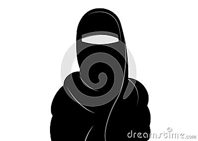 Arabic muslim woman in burka , isolated Vector Illustration