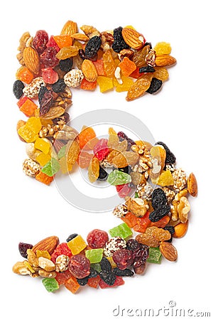 Food pattern made from nuts Stock Photo