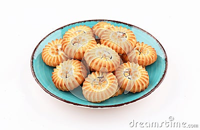 Arabic oriental cookies dates maamoul on white background Stock Photo