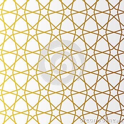 Arabic pattern gold style. Traditional arab east geometric decorative background. Vector Illustration