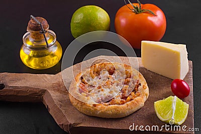 Arabic pepperoni sfiha Stock Photo