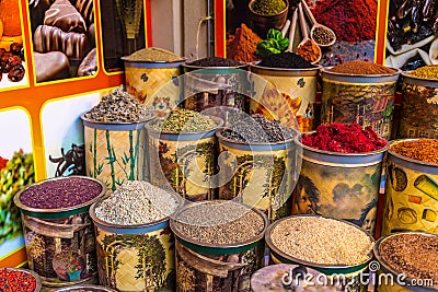 Arabic spices in Dubai Editorial Stock Photo