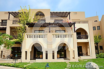 The arabic style villas in luxury hotel Stock Photo