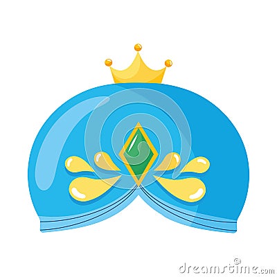 arabic turban with precious stone Vector Illustration