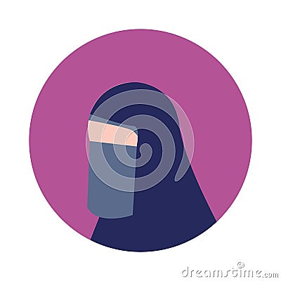 Arabic Women or Muslimah Flat Icon Vector Illustration